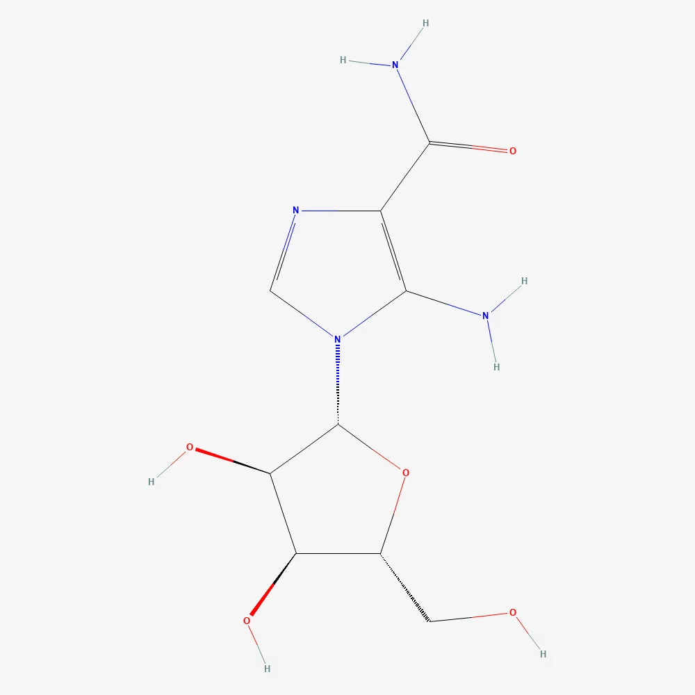 2D chemical structure of AICAR, C9H14N4O5