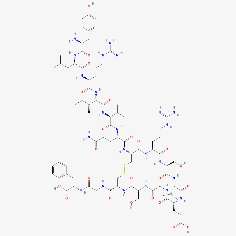 2D chemical structure of AOD-9604, C78H123N23O23S2