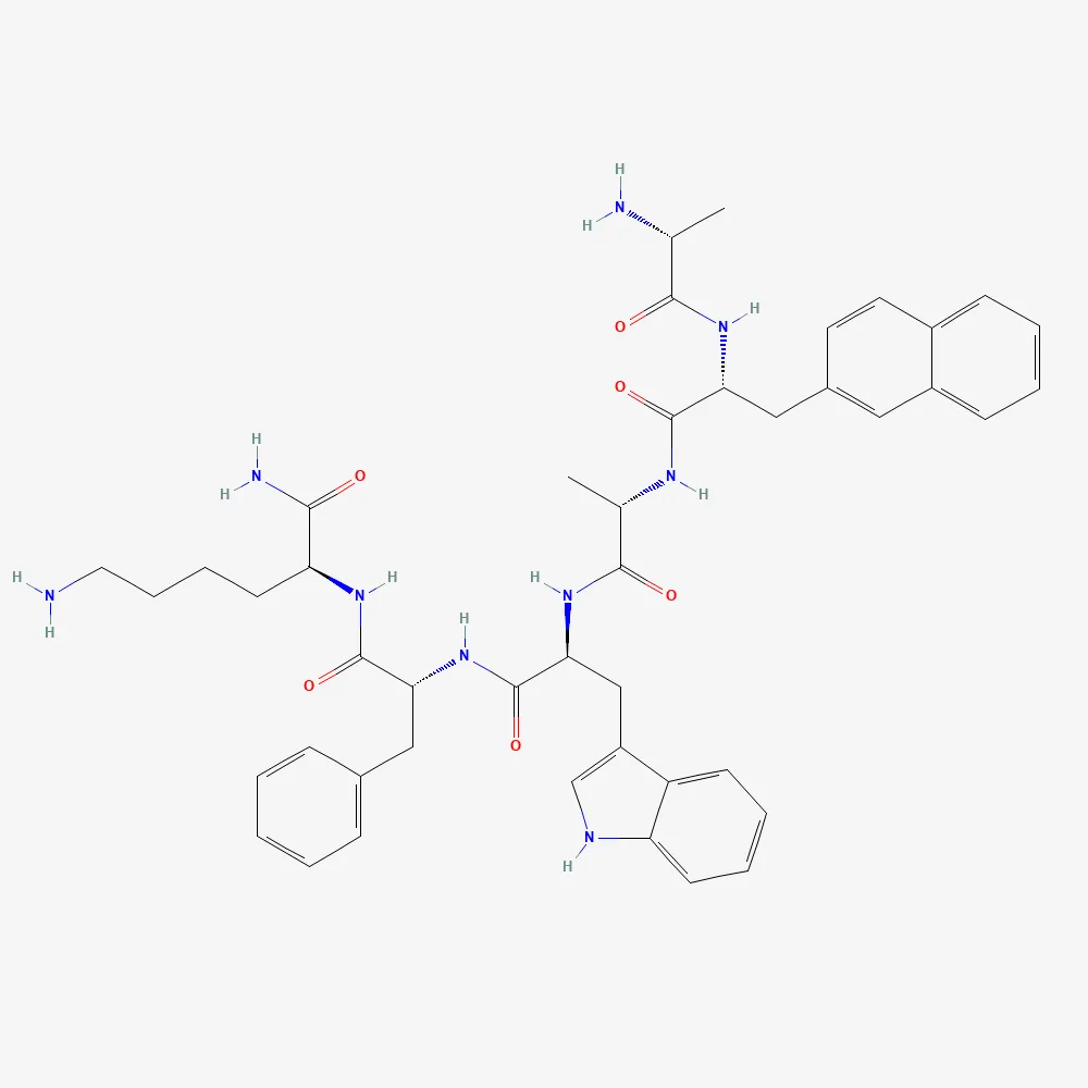 2D chemical structure of GHRP-2, C45H55N9O6