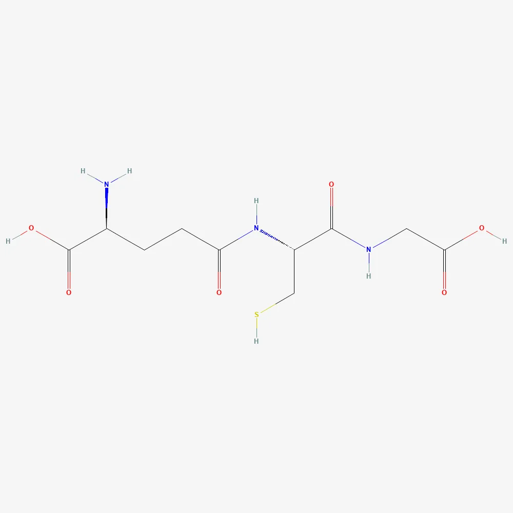 2D chemical structure of Glutathione, C10H17N3O6S