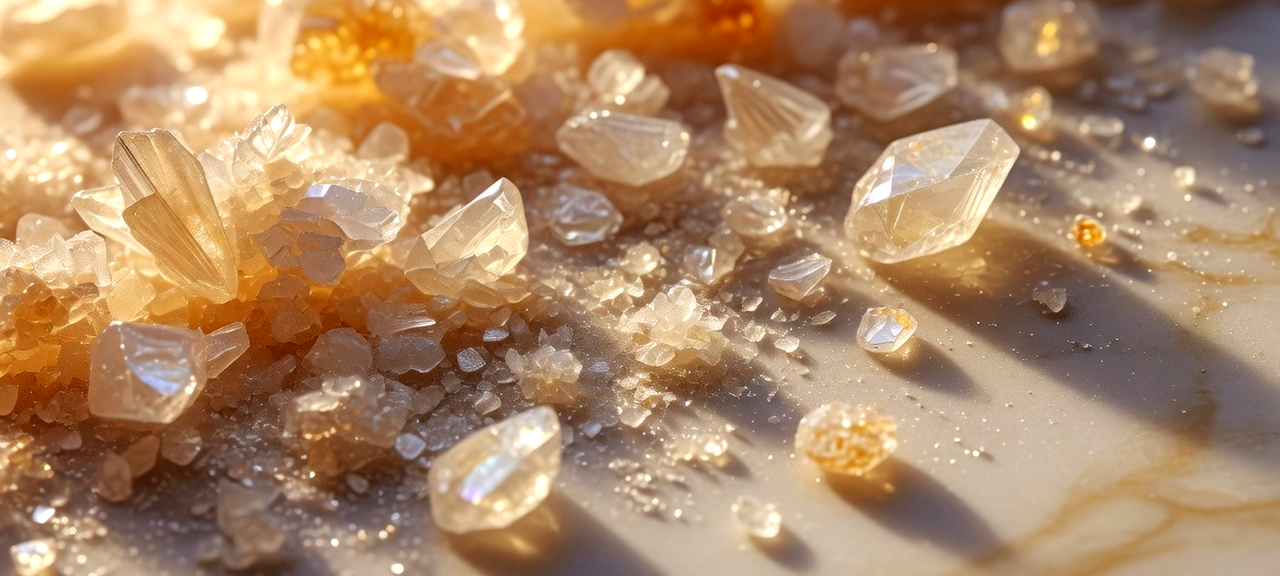 Warm collagen crystal macro for benefits guide