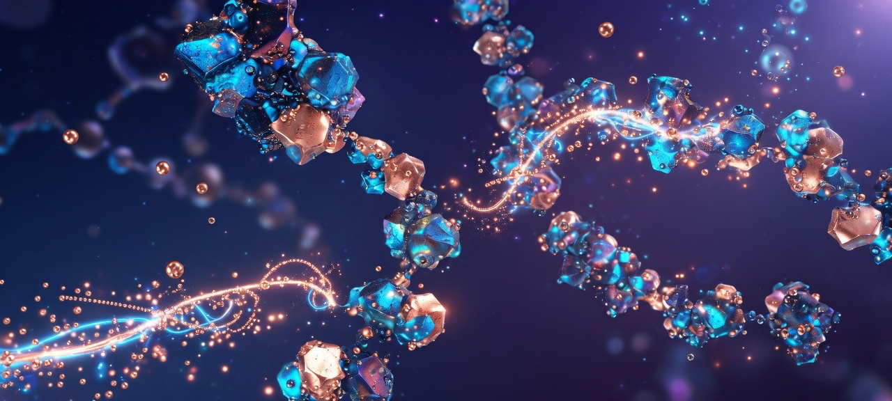 Luminous copper ions in deep indigo scientific field