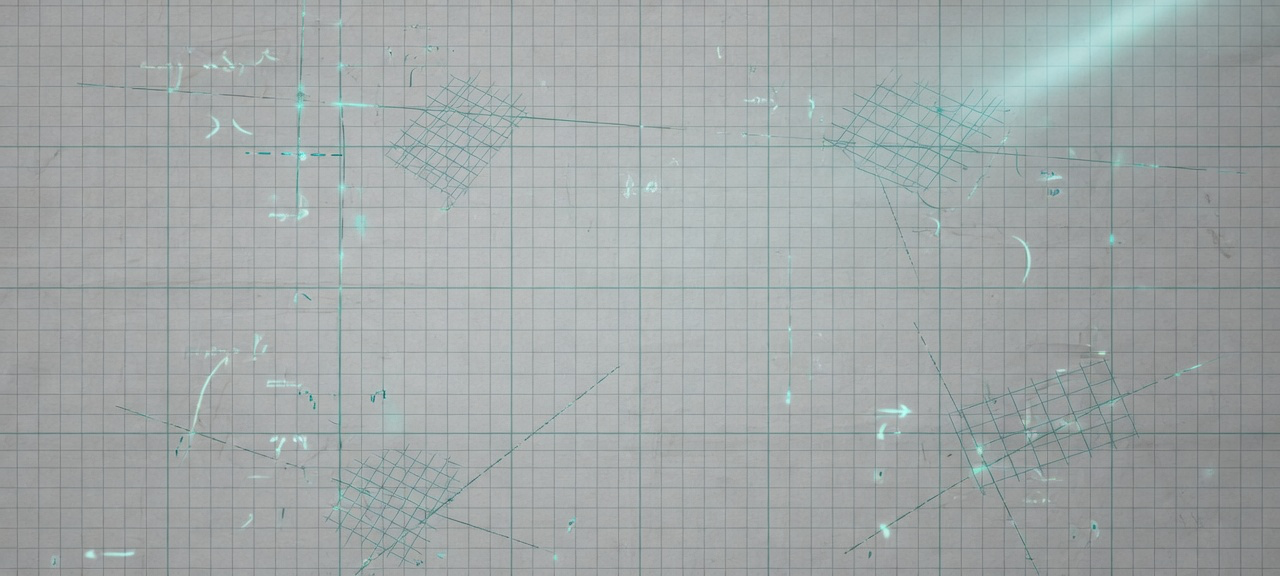 Graph paper math aesthetic with teal coordinates