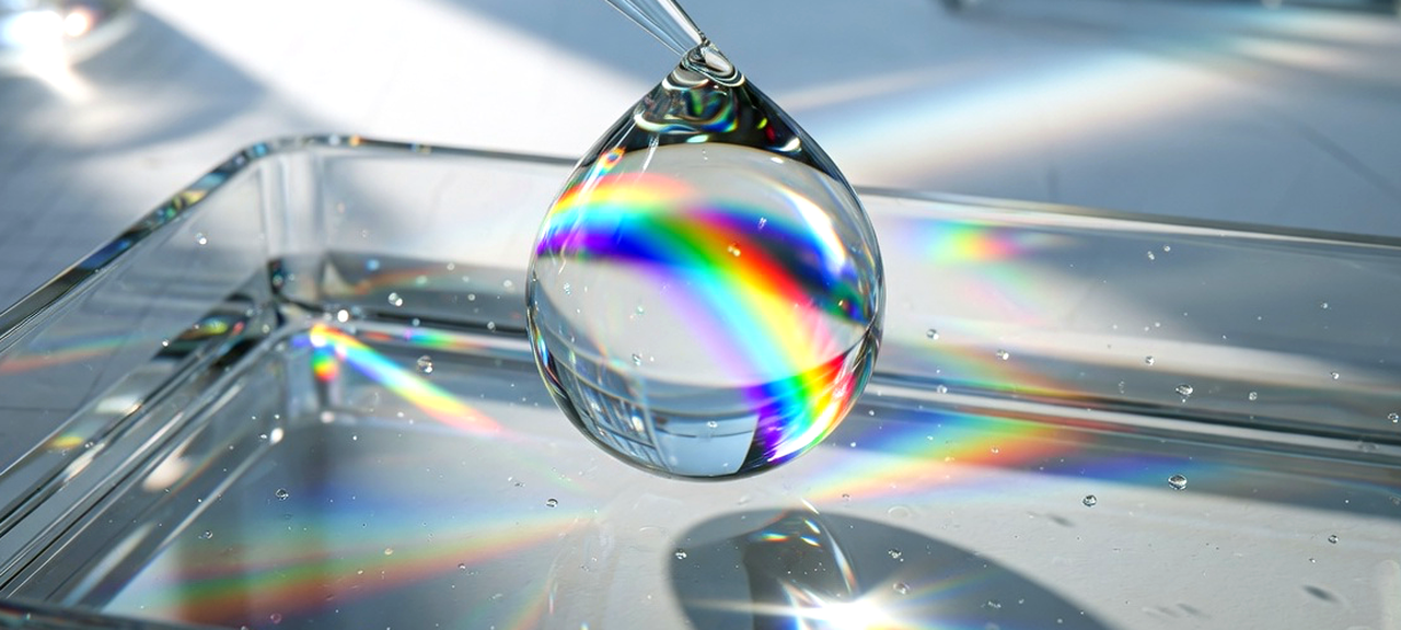 Water refraction still life for mixing calculator
