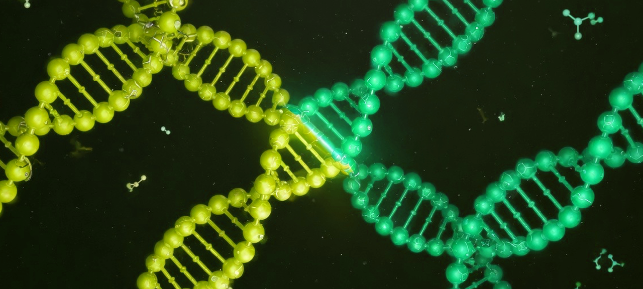 Interwoven molecular structures representing combination protocols