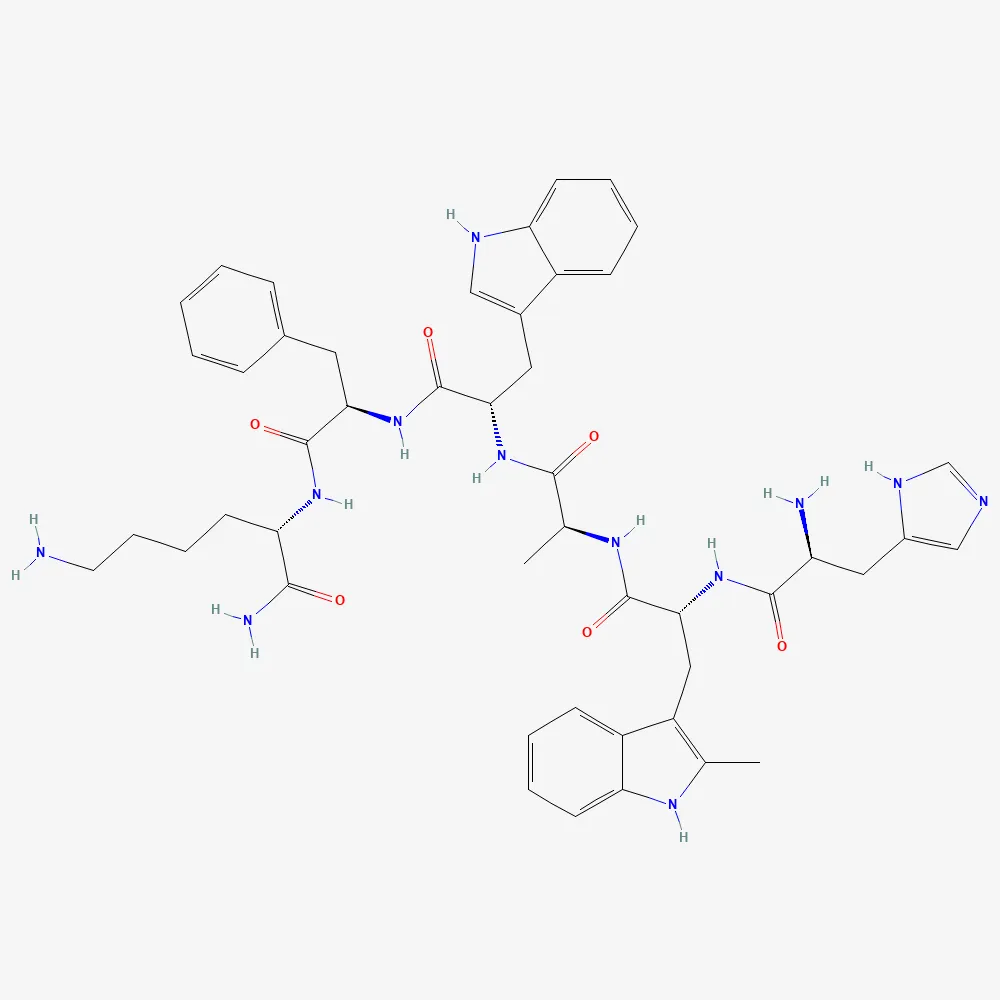 2D chemical structure of Hexarelin, C47H58N12O6