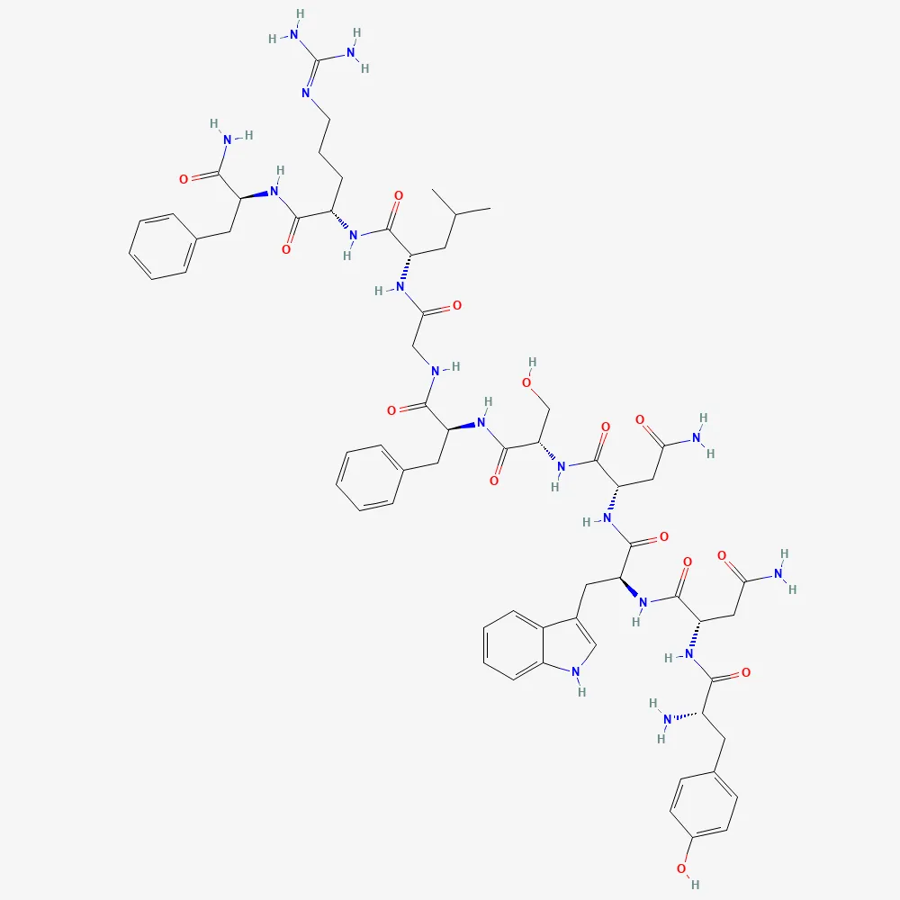 2D chemical structure of Kisspeptin, C63H83N17O14
