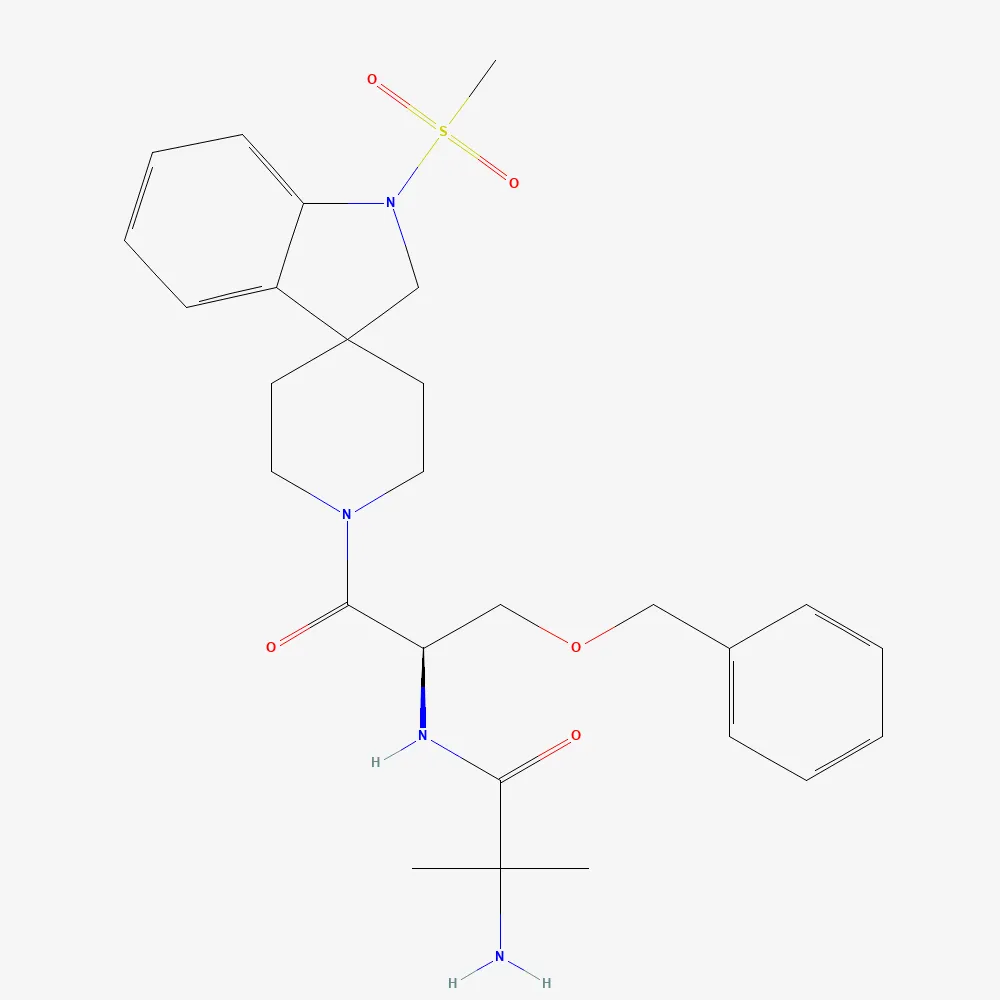 2D chemical structure of MK-677 (Ibutamoren), C27H36N4O5S