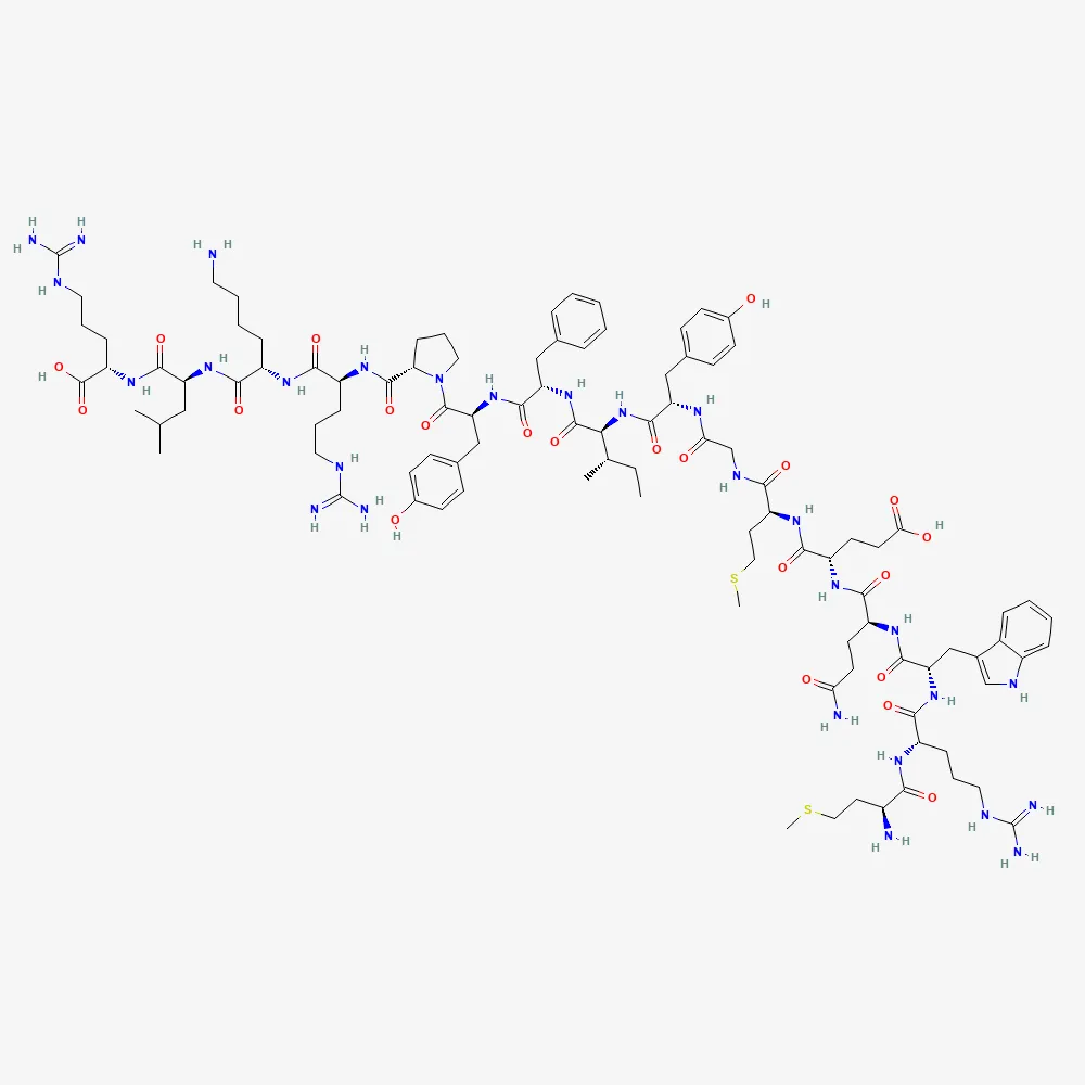 2D chemical structure of MOTS-c, C101H152N28O22S2