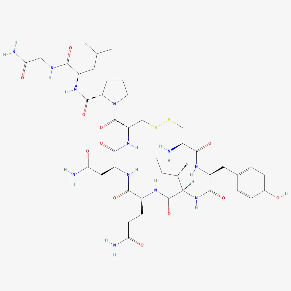 2D chemical structure of Pitocin, C43H66N12O12S2