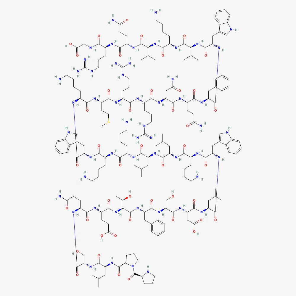 2D chemical structure of PNC-27, C188H293N53O44S