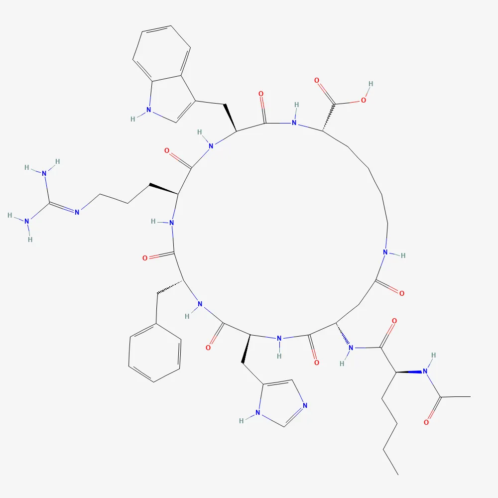2D chemical structure of PT-141, C50H68N14O10