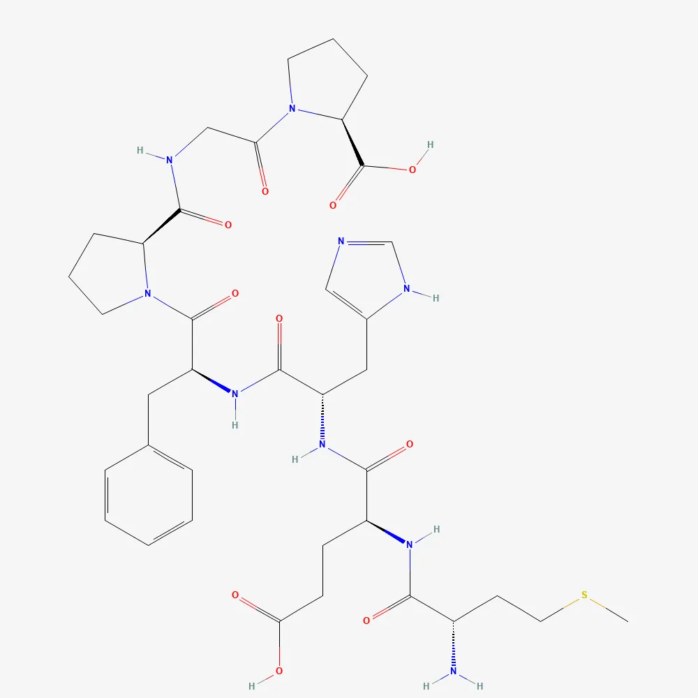 2D chemical structure of Semax, C37H51N9O10S