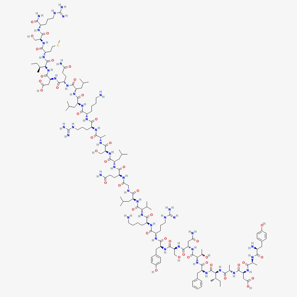 2D chemical structure of Sermorelin, C149H246N44O42S