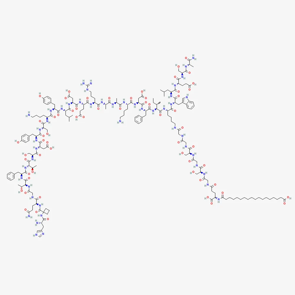 2D chemical structure of Survodutide, C192H289N47O61