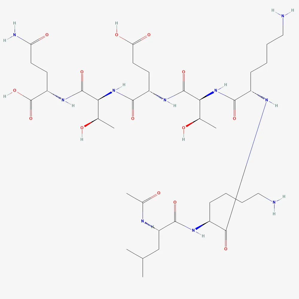 2D chemical structure of TB-500, C38H68N10O14