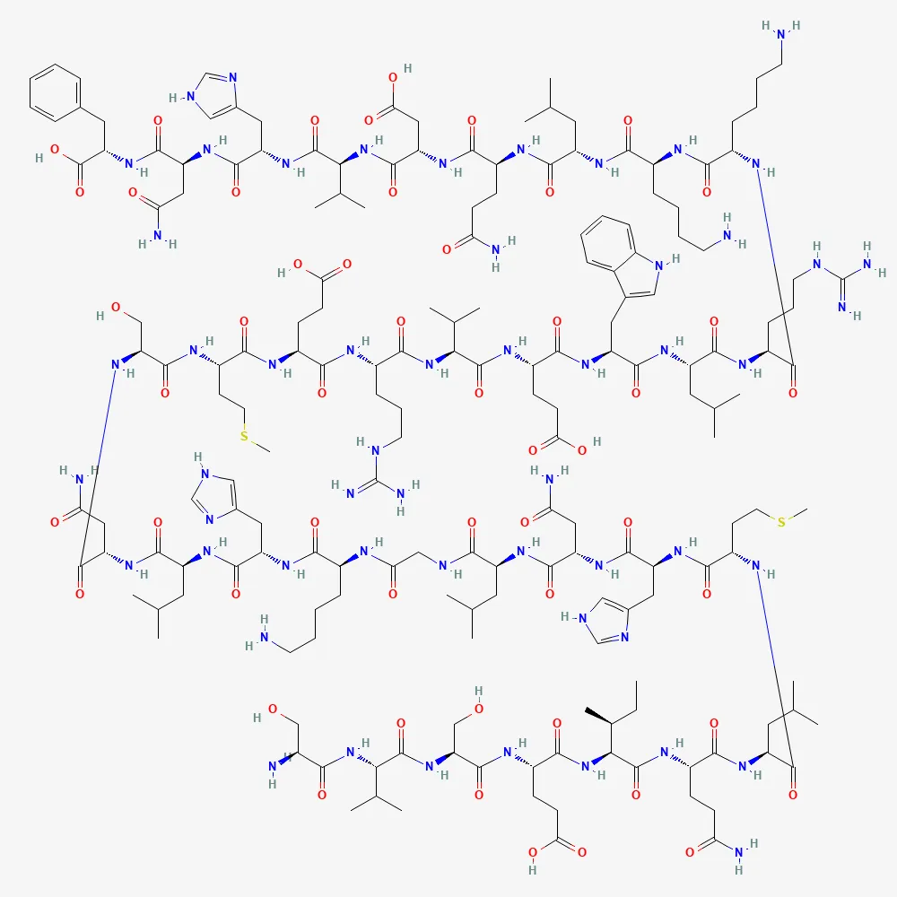 2D chemical structure of Teriparatide, C181H291N55O51S2