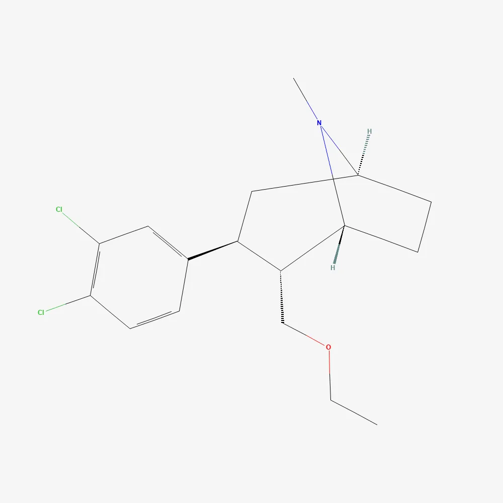 2D chemical structure of Tesofensine, C17H23Cl2NO